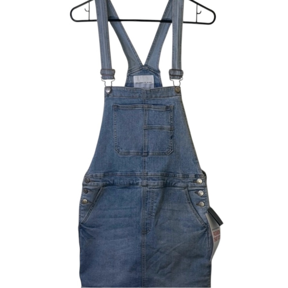 Celebrity Pink Blue Denim Overall Dress